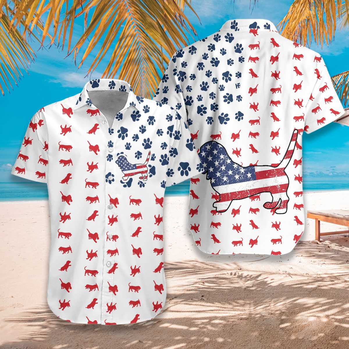 4th July Basset Hound American Flag Hawaiian Shirt For Men Women – Hothot