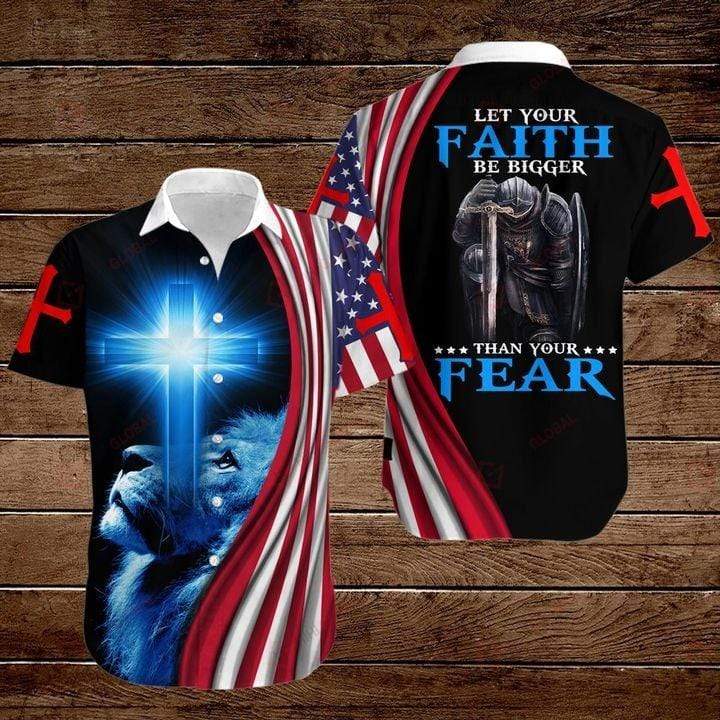 4th July Independence Day Lion Warrior Let Your Faith Hawaiian Shirt For Men Women – Hothot