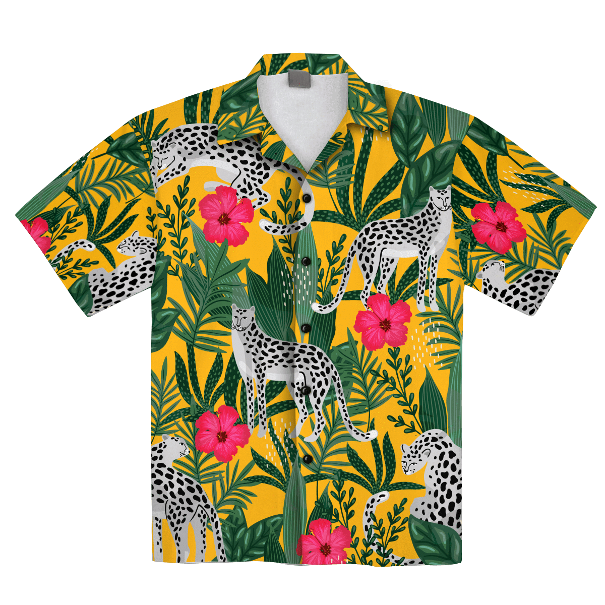 Africanfloral Leopard Pattern Flowers Tropical Hawaiian Aloha Shirt For Men Women – Hothot
