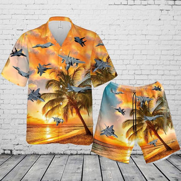 Air Force Mcdonnell Douglas F-15 Eagle Hawaiian Shirt Set For Men Women – Hothot