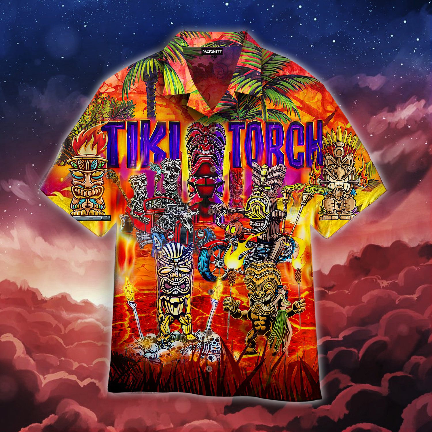 Aloha Torches Tiki Tropical Hawaiian Shirt For Men Women – Hothot