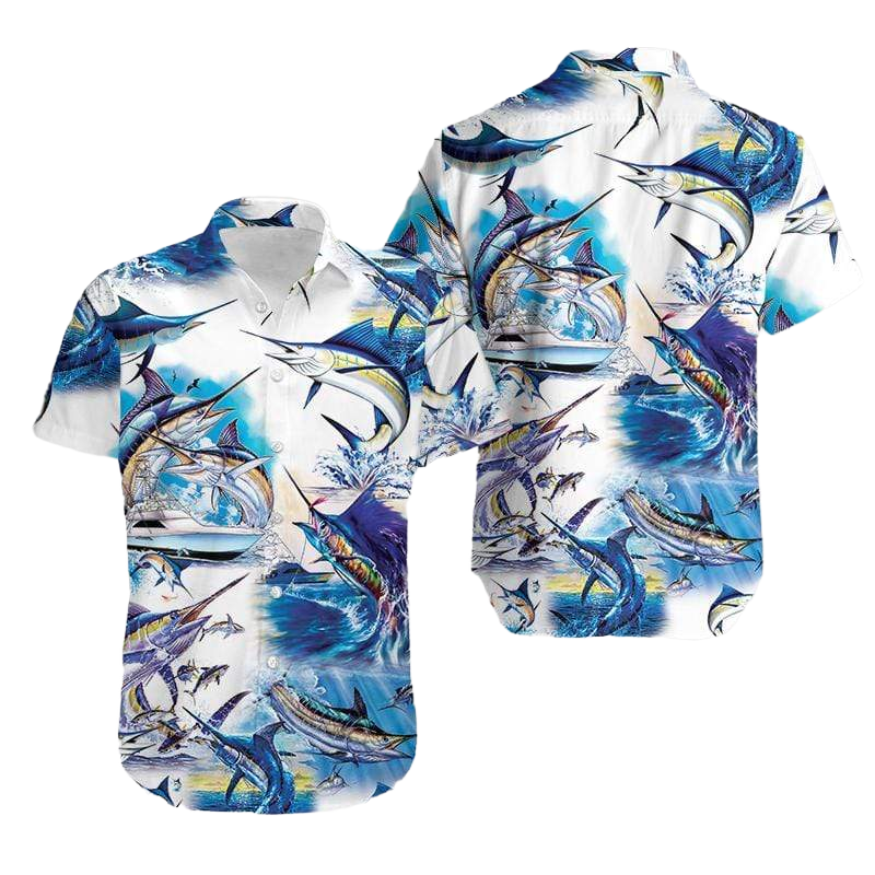 Marlin Fish Hawaiian Aloha Shirt For Men Women – Hothot