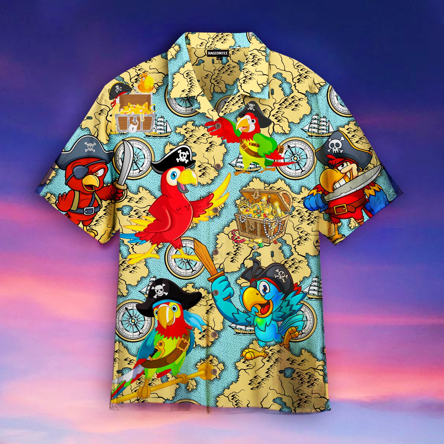 Pirate Parrots Hawaiian Shirt For Men Women – Hothot