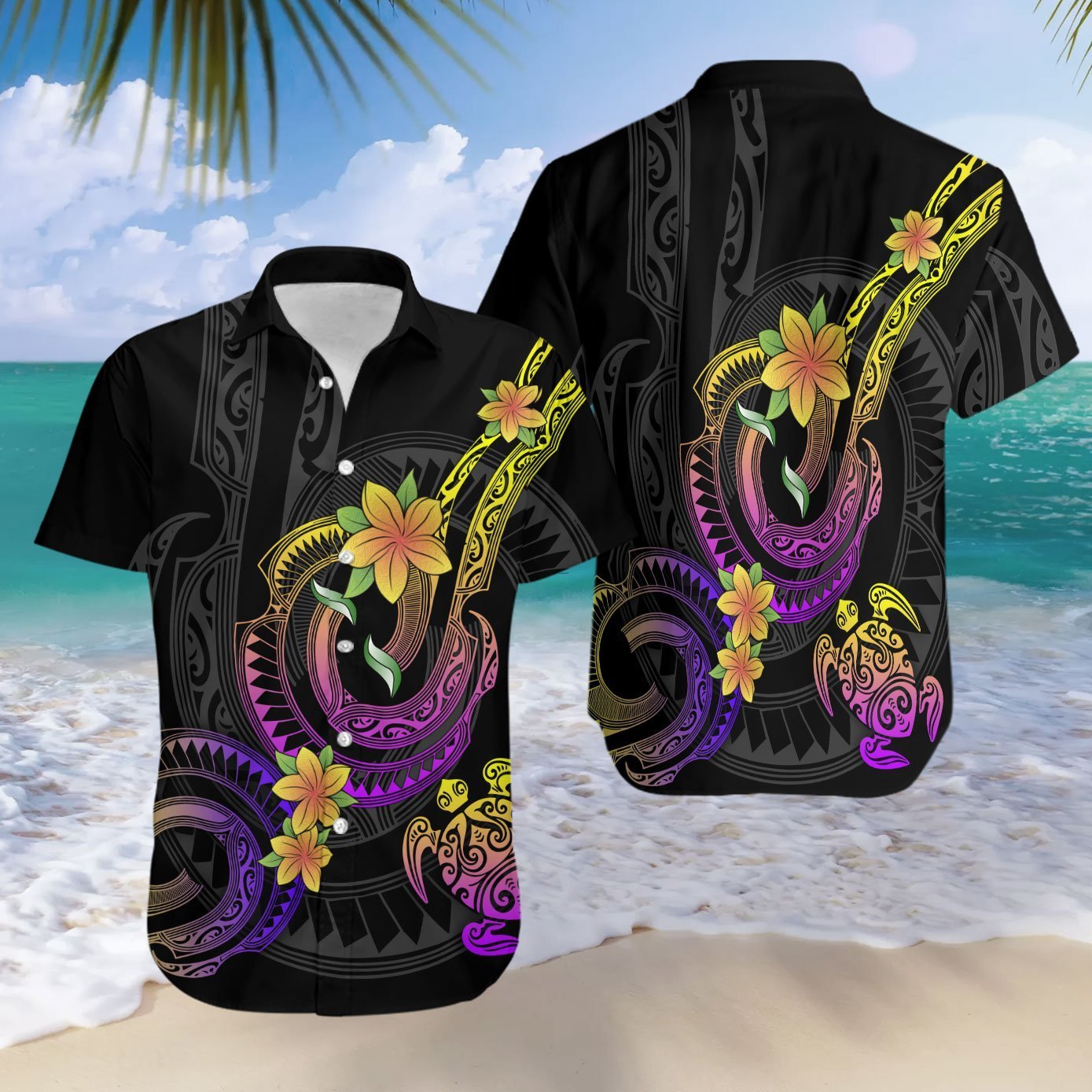 Polynesian Frangipani Flower Hawaiian Shirt For Men Women – Hothot