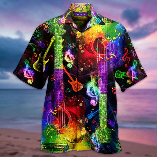 Rainbow Guitar Hawaiian Shirt For Men Women – Hothot