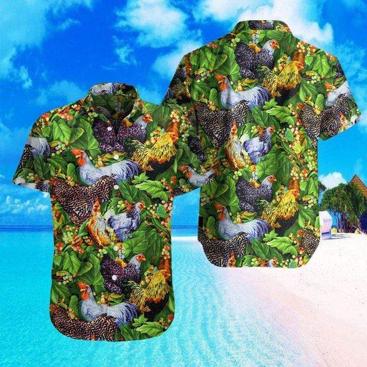Rooster Farm Green Hawaiian Shirt For Men Women – Hothot