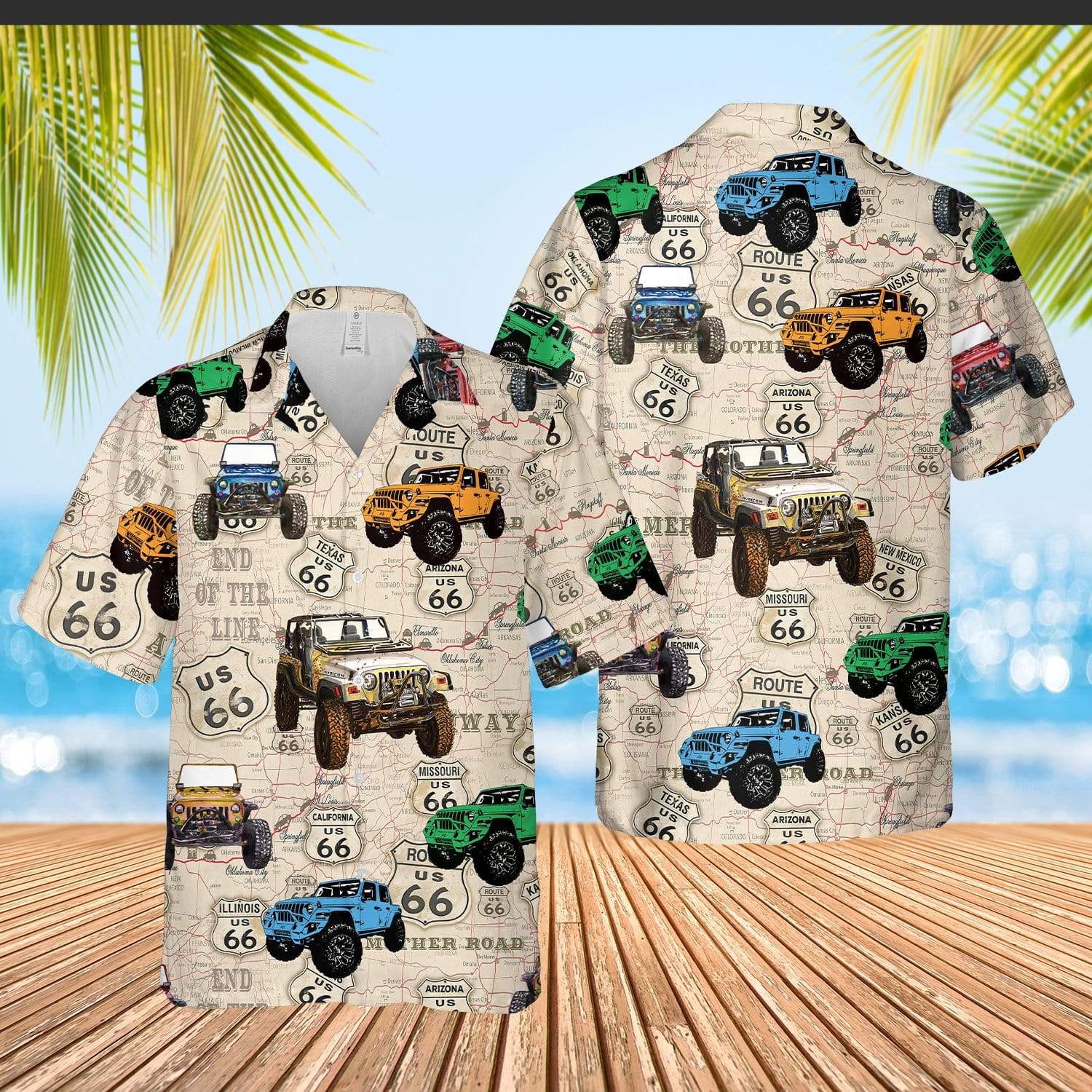 Route Us 66 Jeep Vintage Hawaiian Shirt For Men Women – Hothot