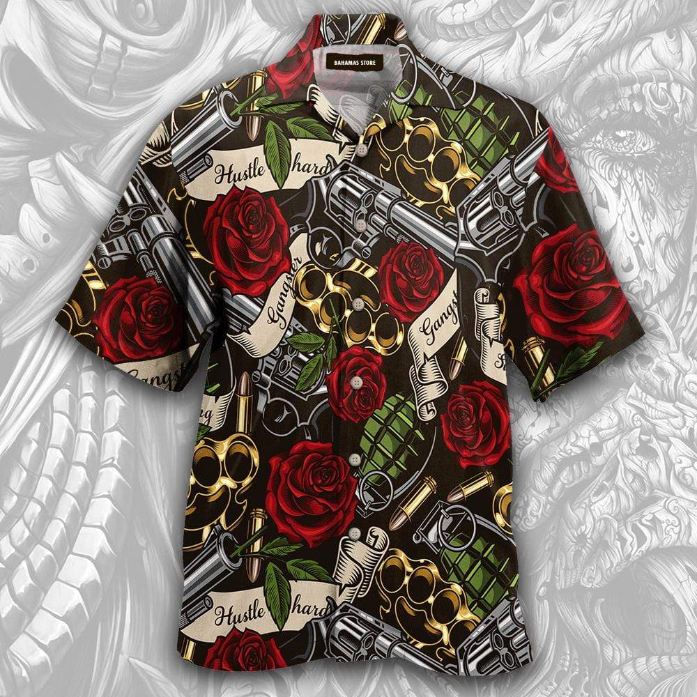 Tattoo Gun Gangster Rose Aloha Hawaiian Shirt For Men Women – Hothot