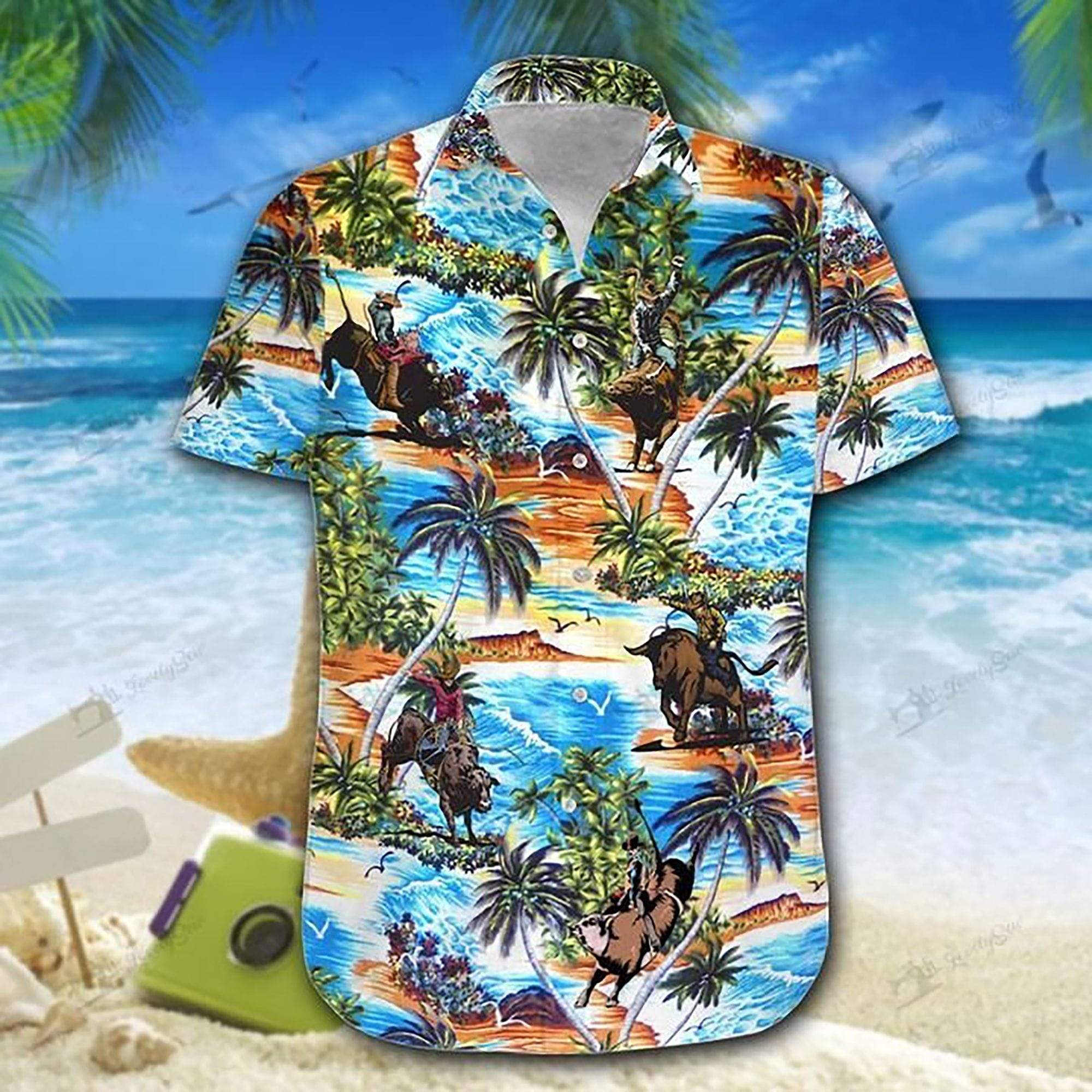 Team Roping Tropical Beach Hawaiian Aloha Shirt For Men Women – Hothot