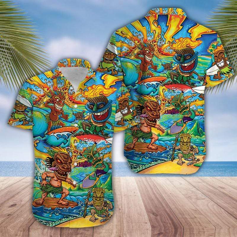 Tiki Surfing Stay Cool Hawaiian Shirt For Men Women – Hothot