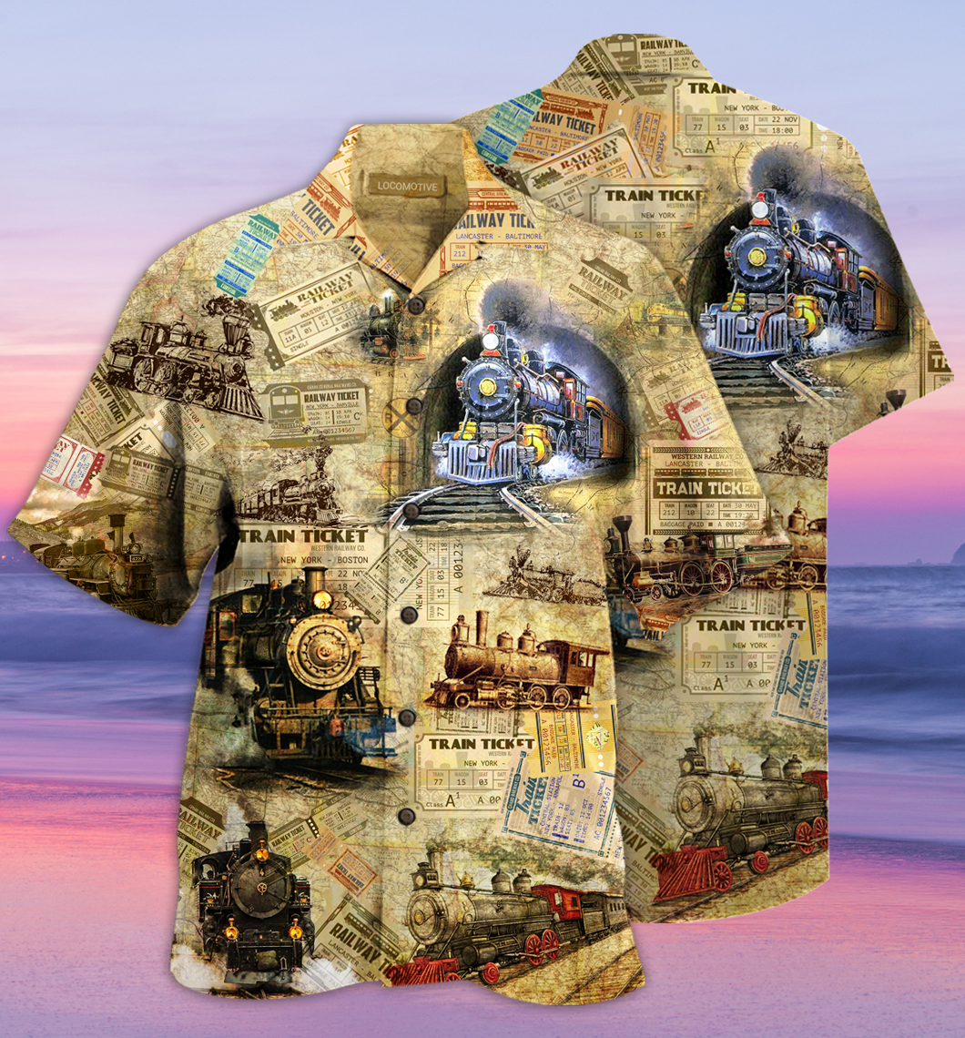 Train Locomotive Hawaiian Shirt For Men Women – Hothot