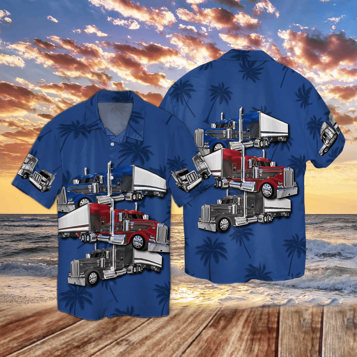 Truck Navy Pattern Hawaiian Shirt For Men Women – Hothot