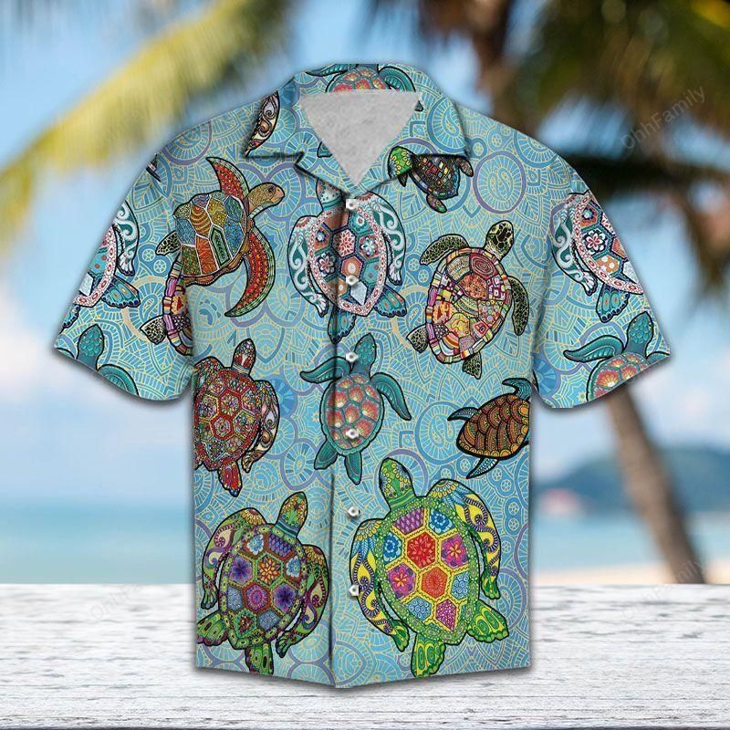 Turtle Colorful Hawaiian Shirt For Men Women – Hothot