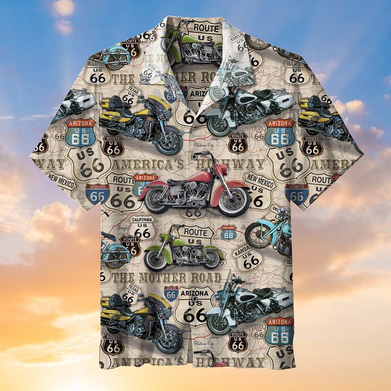 Vintage Motorcycles On Route Hawaiian Shirt For Men Women – Hothot
