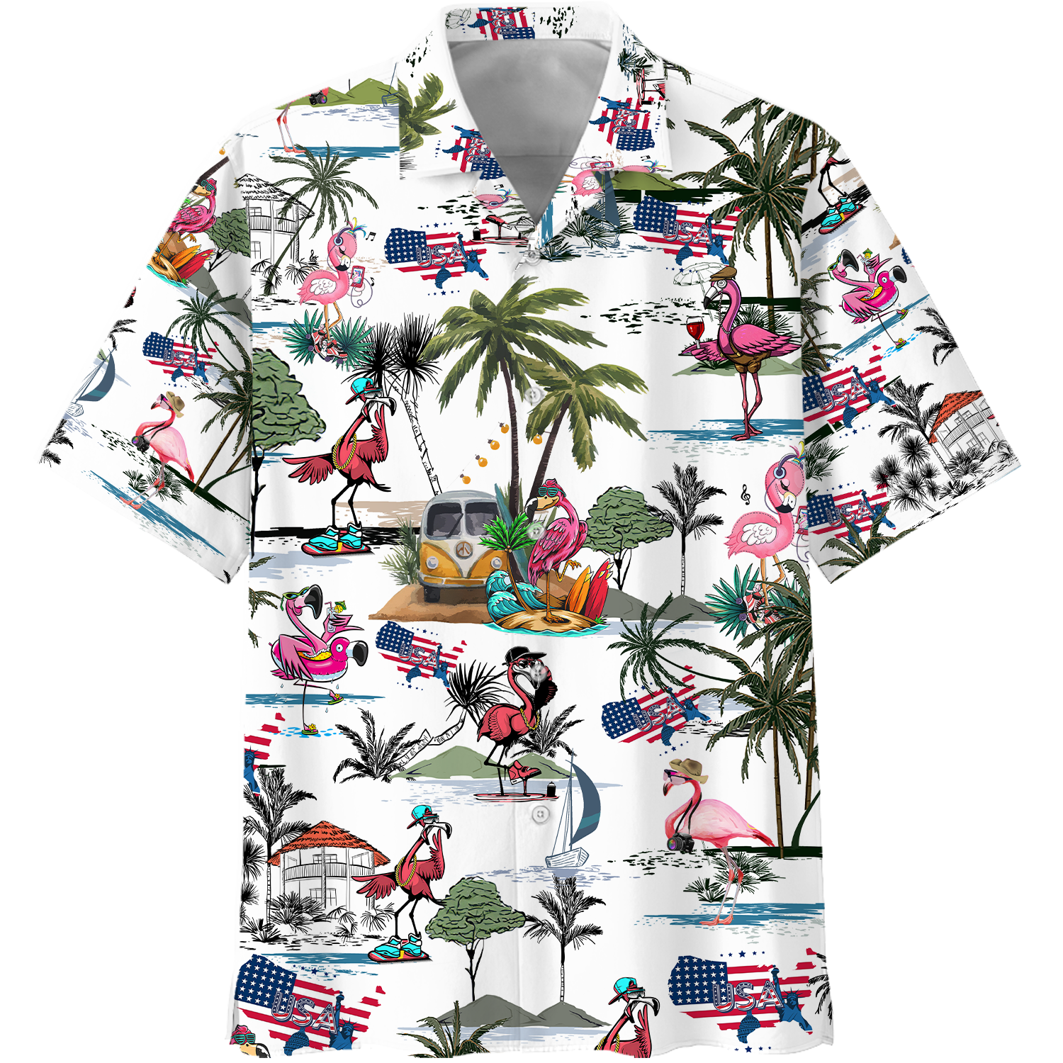 America Flamingo Style Hawaiian Shirt For Men Women – Hothot