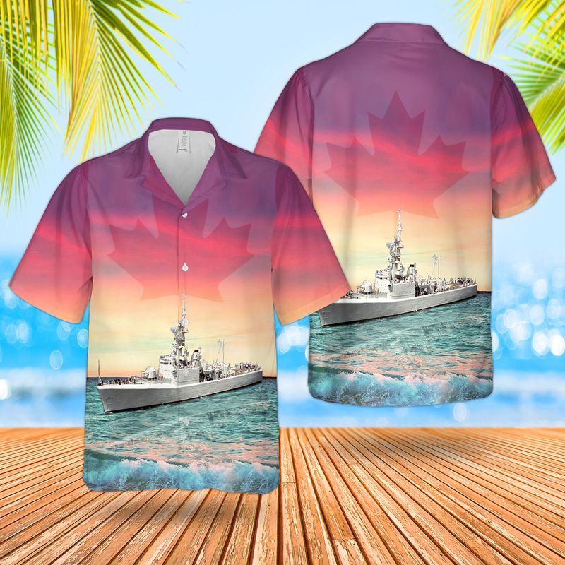 Royal Canadian Navy RCN HMCS Mackenzie DDE 261 Mackenzie-class Destroyer Hawaiian Shirt – Hothot