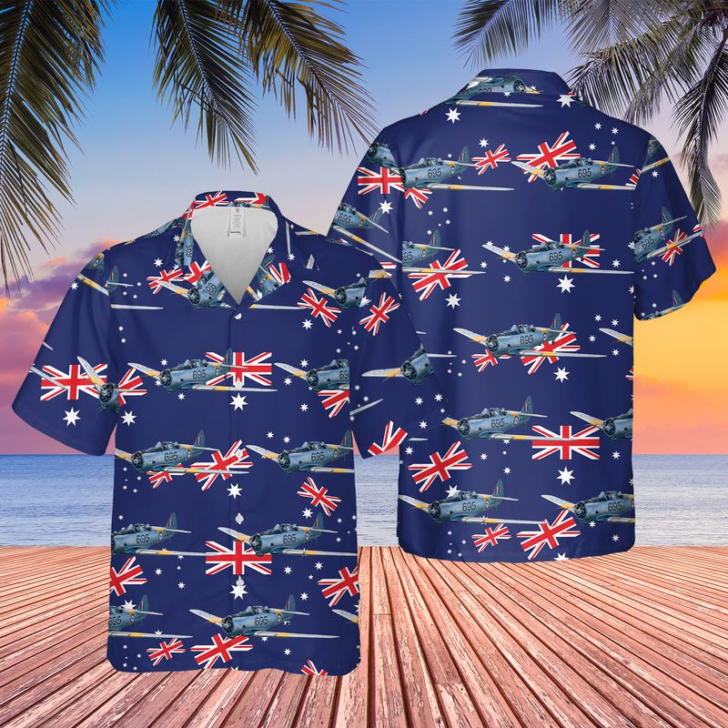 Royal Australian Air Force CAC Wirraway Australia Day Hawaiian Shirt – Hothot