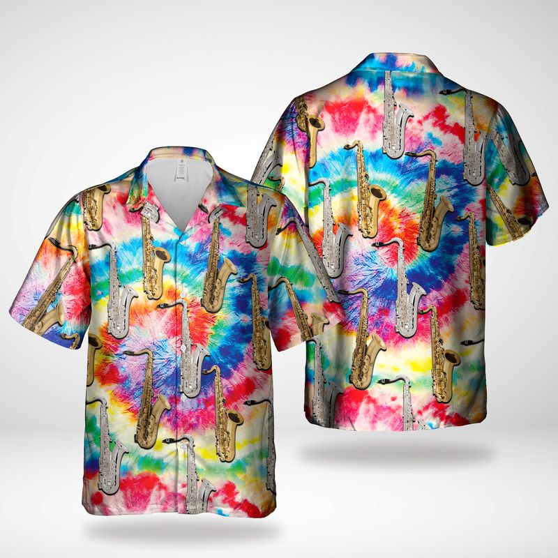 Tenor Saxophone Tie-Dye Hawaiian Shirt – Hothot