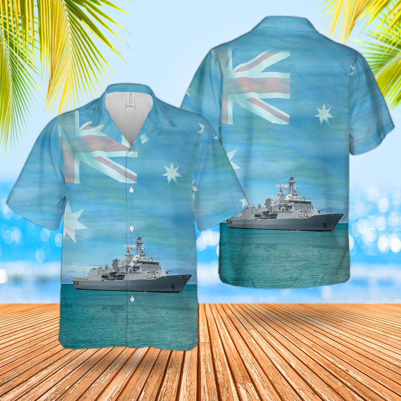 Royal Australian Navy RAN HMAS Stuart FFH 153 Anzac-class frigate Hawaiian Shirt – Hothot