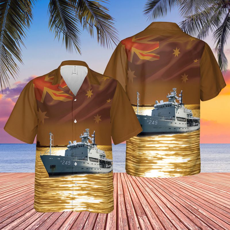 Royal Australian Navy HMAS Leeuwin  A 245 Hawaiian Shirt – Hothot