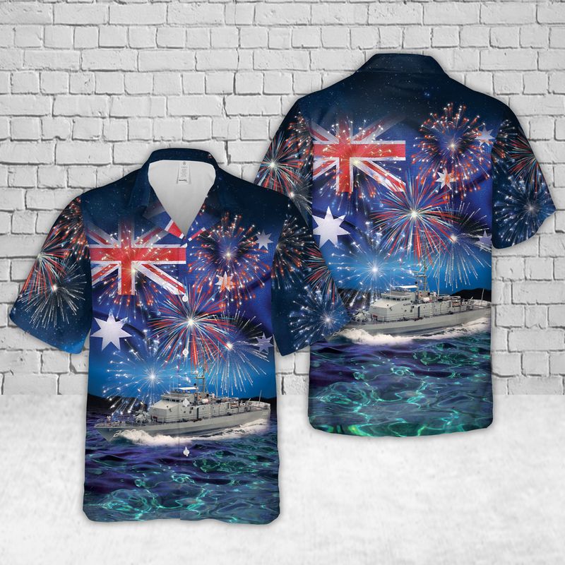 Royal Australian Navy HMAS Whyalla FCPB 208 Australia Day Hawaiian Shirt – Hothot