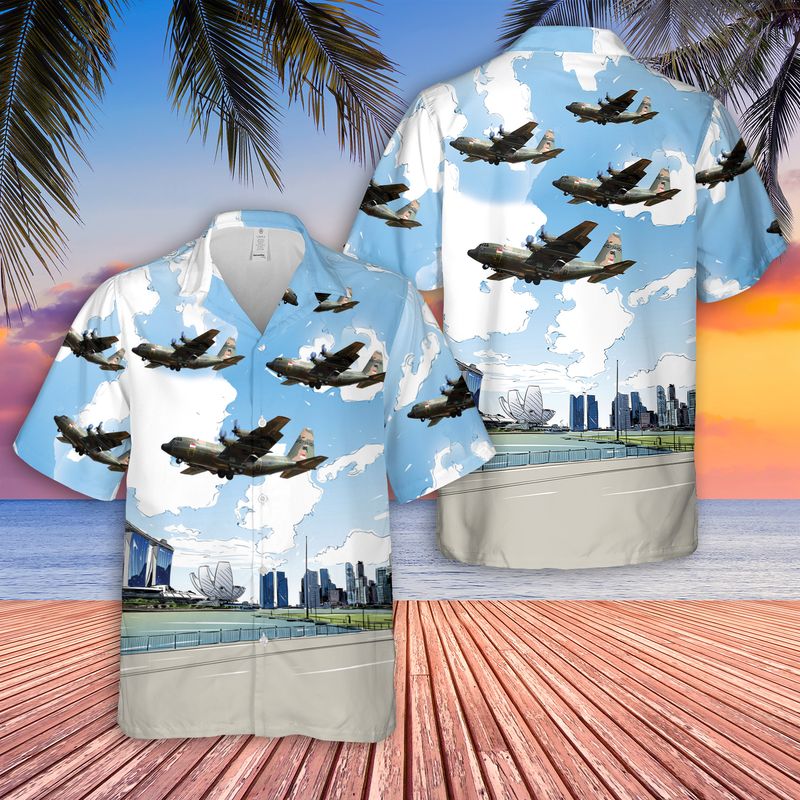 Republic of Singapore Air Force Lockheed KC-130H Hercule Hawaiian Shirt – Hothot