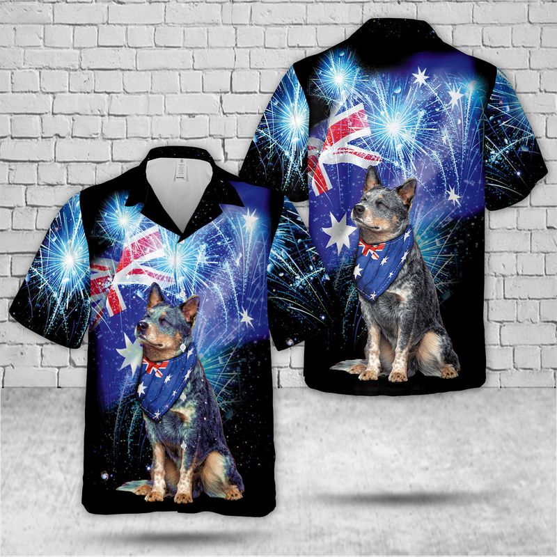 Australia Day Blue Heeler Australian Cattle Dog Flag Hawaiian Shirt – Hothot