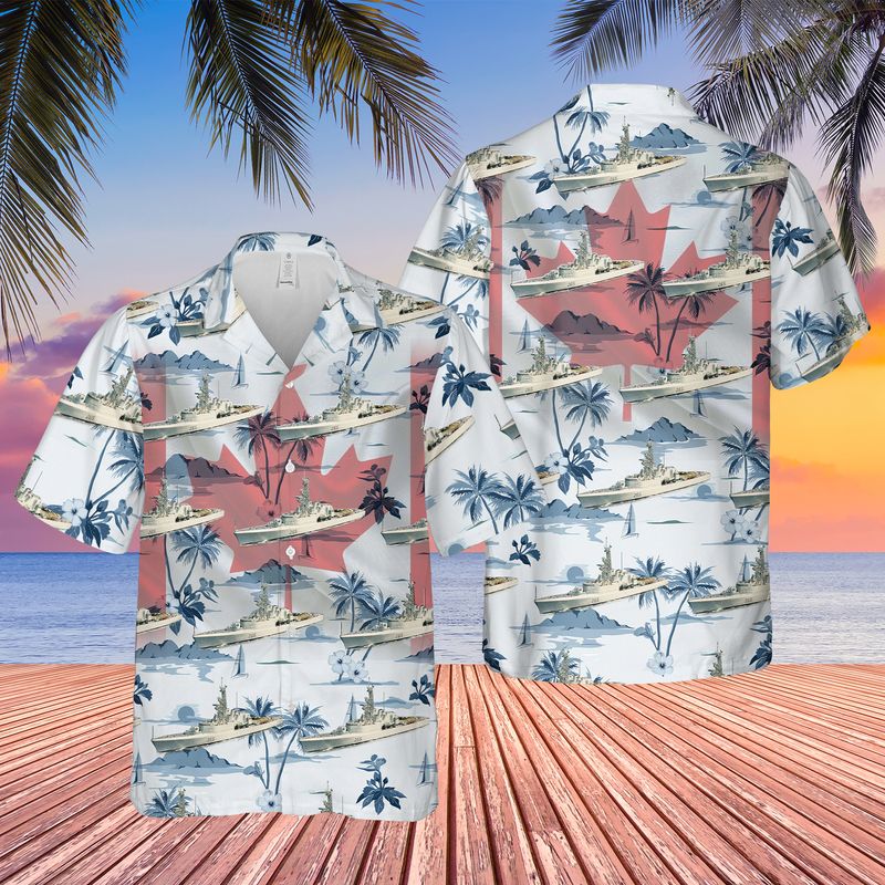 Royal Canadian Navy RCN HMCS Annapolis DDH 265 Annapolis-class Destroyer Hawaiian Shirt – Hothot