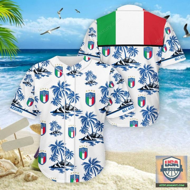 Italy National Football Team Tropical 3D All Over Print Shirt 4