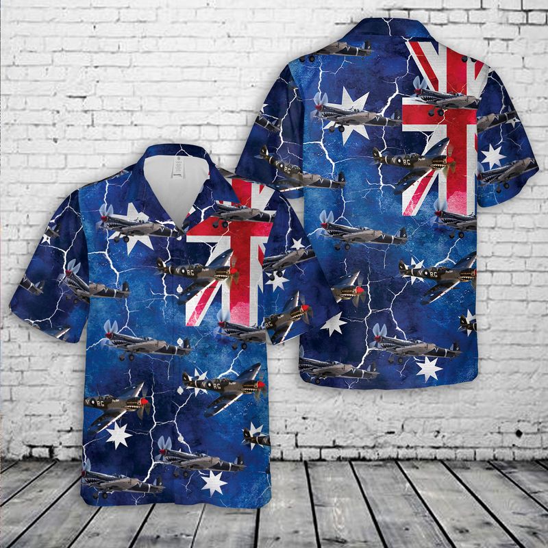 Royal Australian Air Force Supermarine Spitfire Mk VIII Australia Day Hawaiian Shirt – Hothot