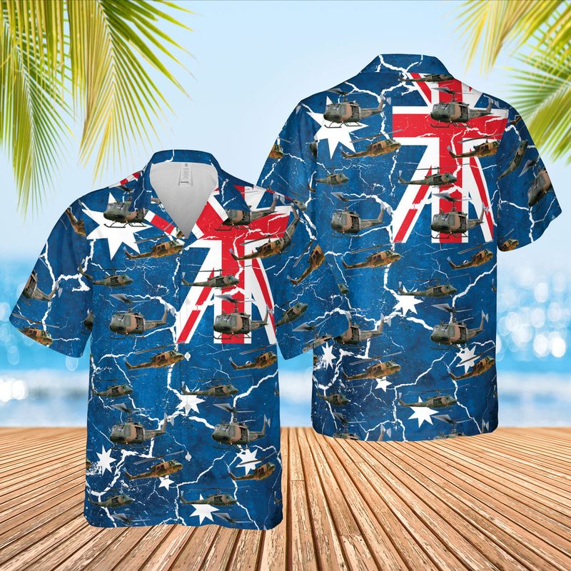 Australian Army Bell UH-1H Iroquois Australia Day Hawaiian Shirt – Hothot