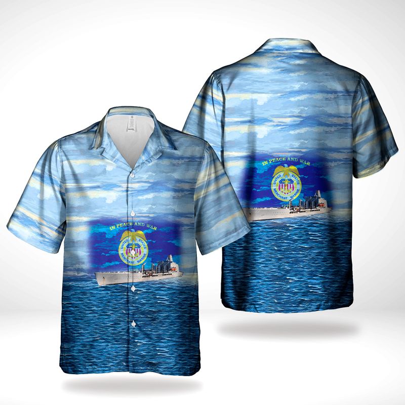 United States Merchant Marine USNS Big Horn Hawaiian Shirt – Hothot