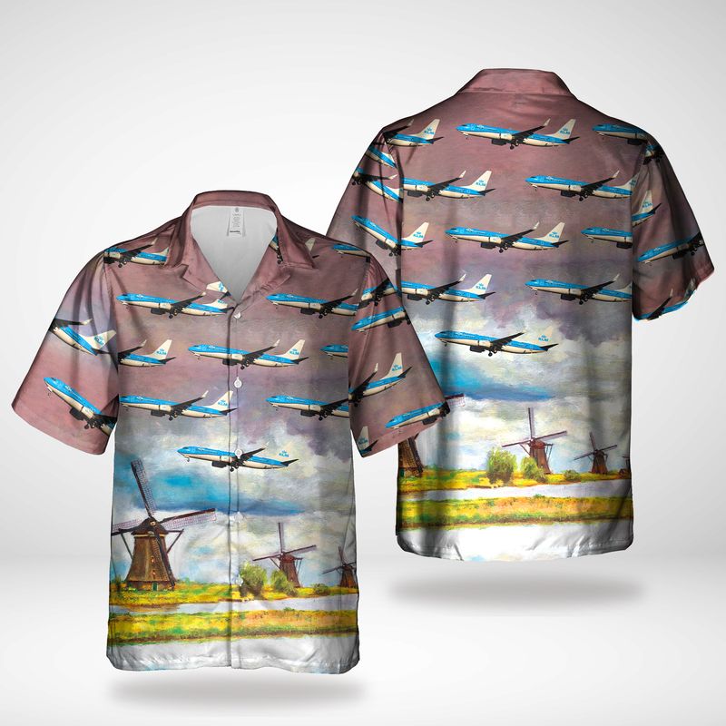 KLM Royal Dutch Airlines Boeing 737-8K2 Hawaiian Shirt – Hothot