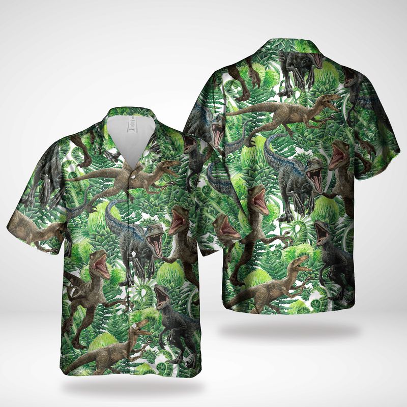 Velociraptor Dinosaur Lover Hawaiian Shirt – Hothot