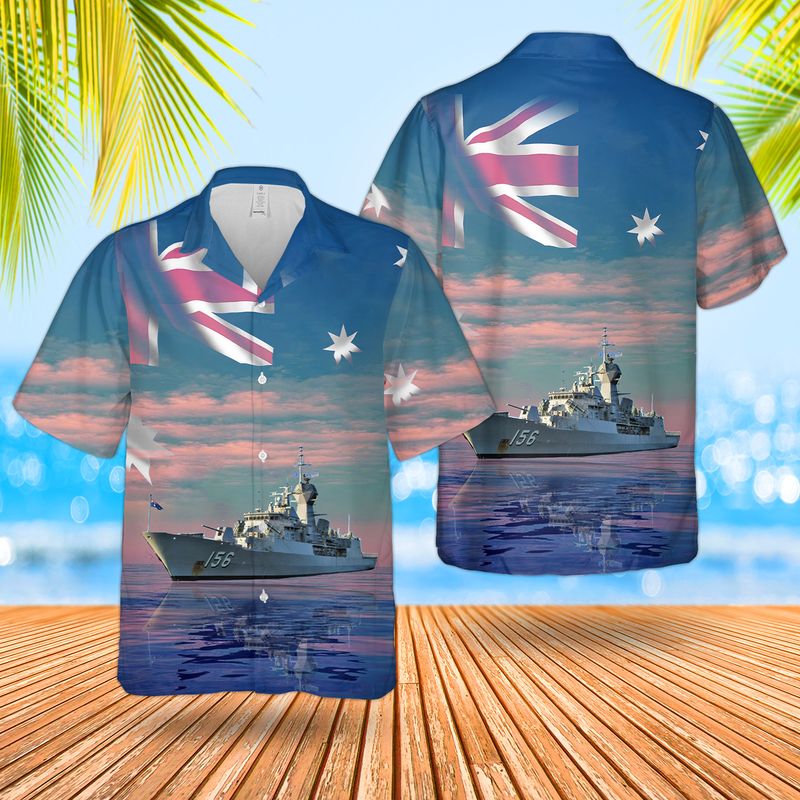 Royal Australian Navy RAN HMAS Toowoomba FFH 156 Anzac-class frigate Hawaiian Shirt – Hothot