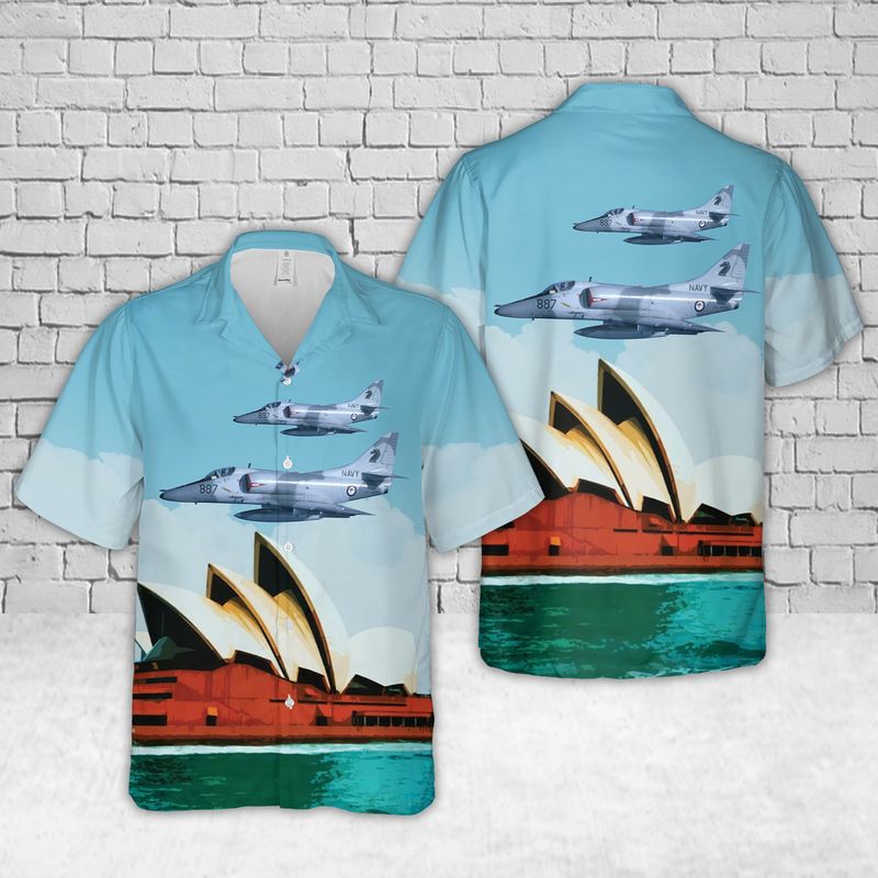 Royal Australian Navy Douglas A4G Skyhawk Australia Day Hawaiian Shirt – Hothot