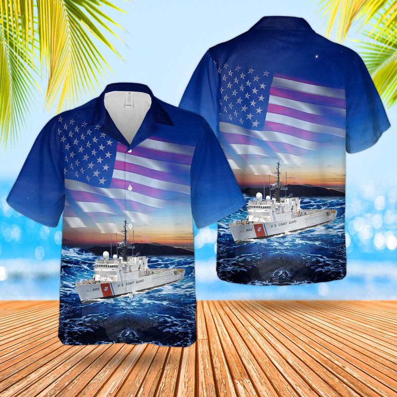 United States Coast Guard USCGC Tampa WMEC-902 Reliance-class Cutter Hawaiian Shirt – Hothot