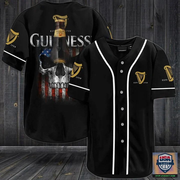 Guinness Beer Punisher Skull Baseball Jersey Shirt – Usalast
