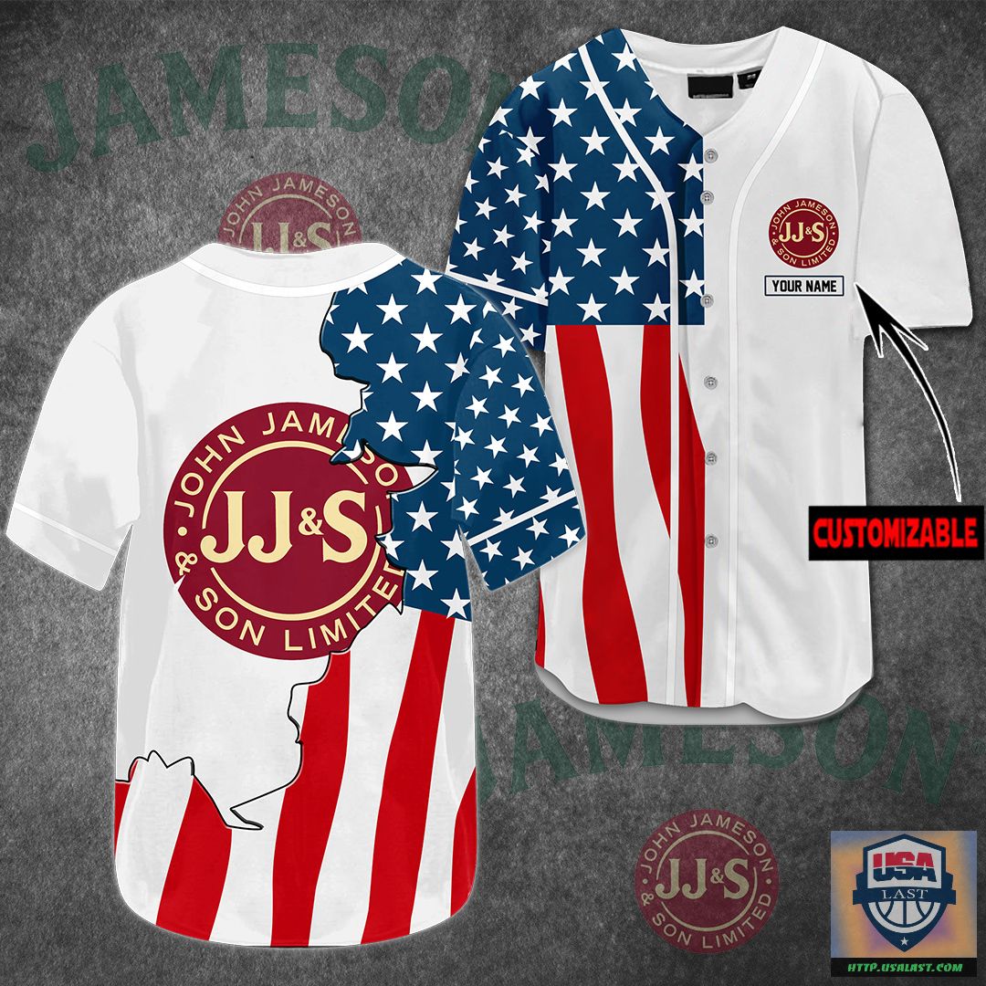 Jameson U.S Flag Custom Name Baseball Jersey – Usalast