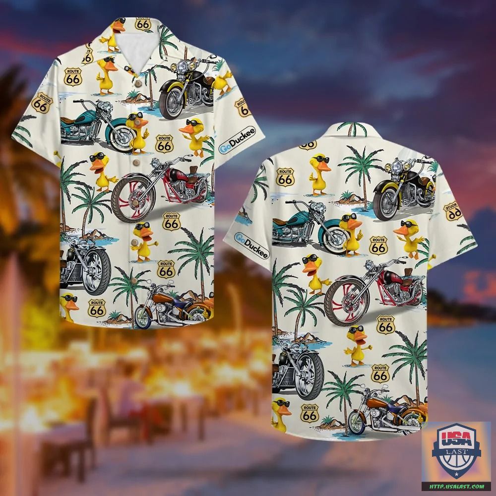 Duck & Classic Motorcycles Pattern Hawaiian Shirt – Usalast