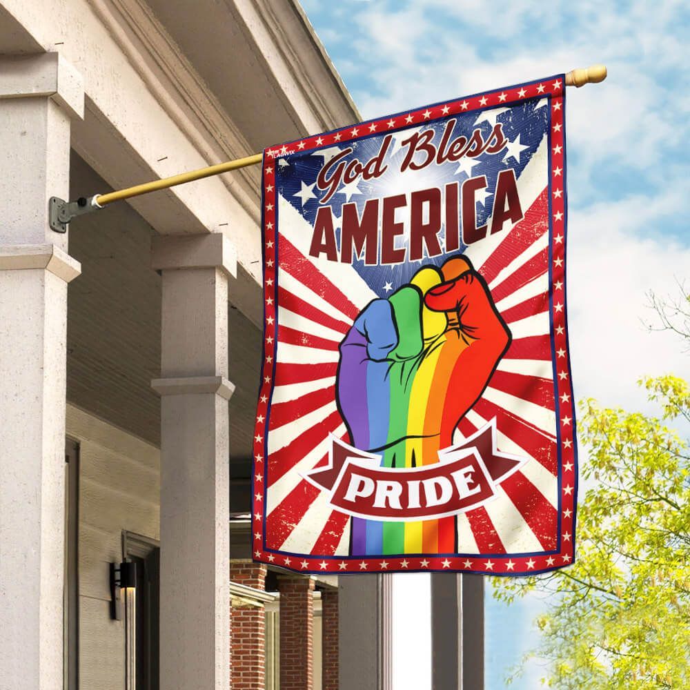 LGBT Pride God Bless America House Garden Flag – Hothot