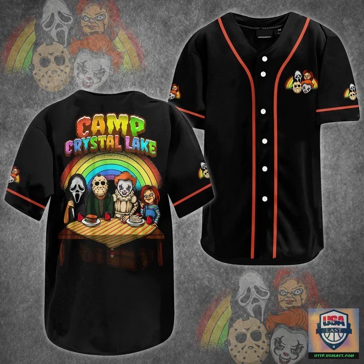 Camp Crystal Lake Horror Characters Baseball Jersey Shirt – Usalast