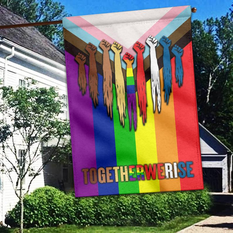 Lgbt Progress Pride  Together We Rise House Flag – Hothot
