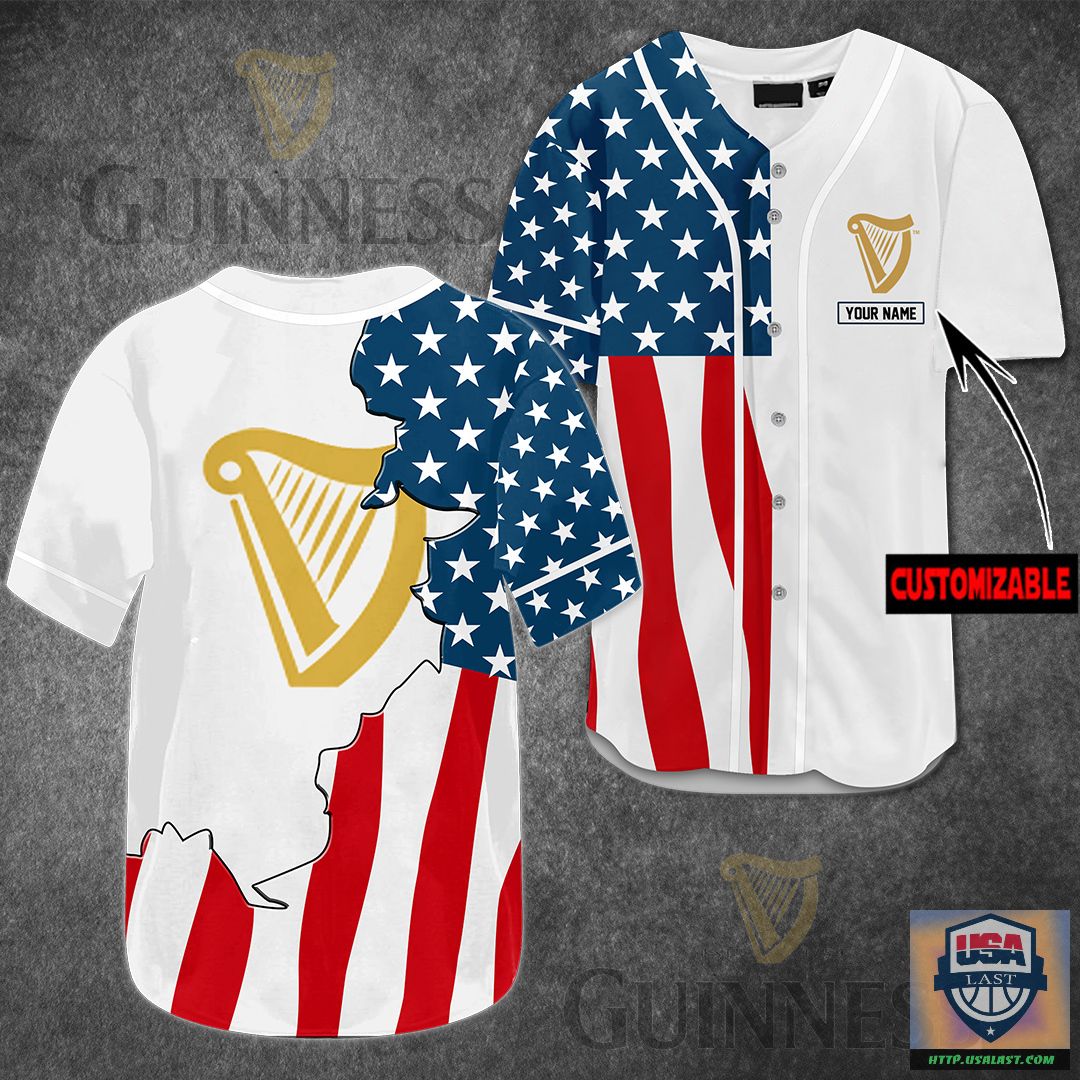Guinness Beer U.S Flag Custom Name Baseball Jersey – Usalast