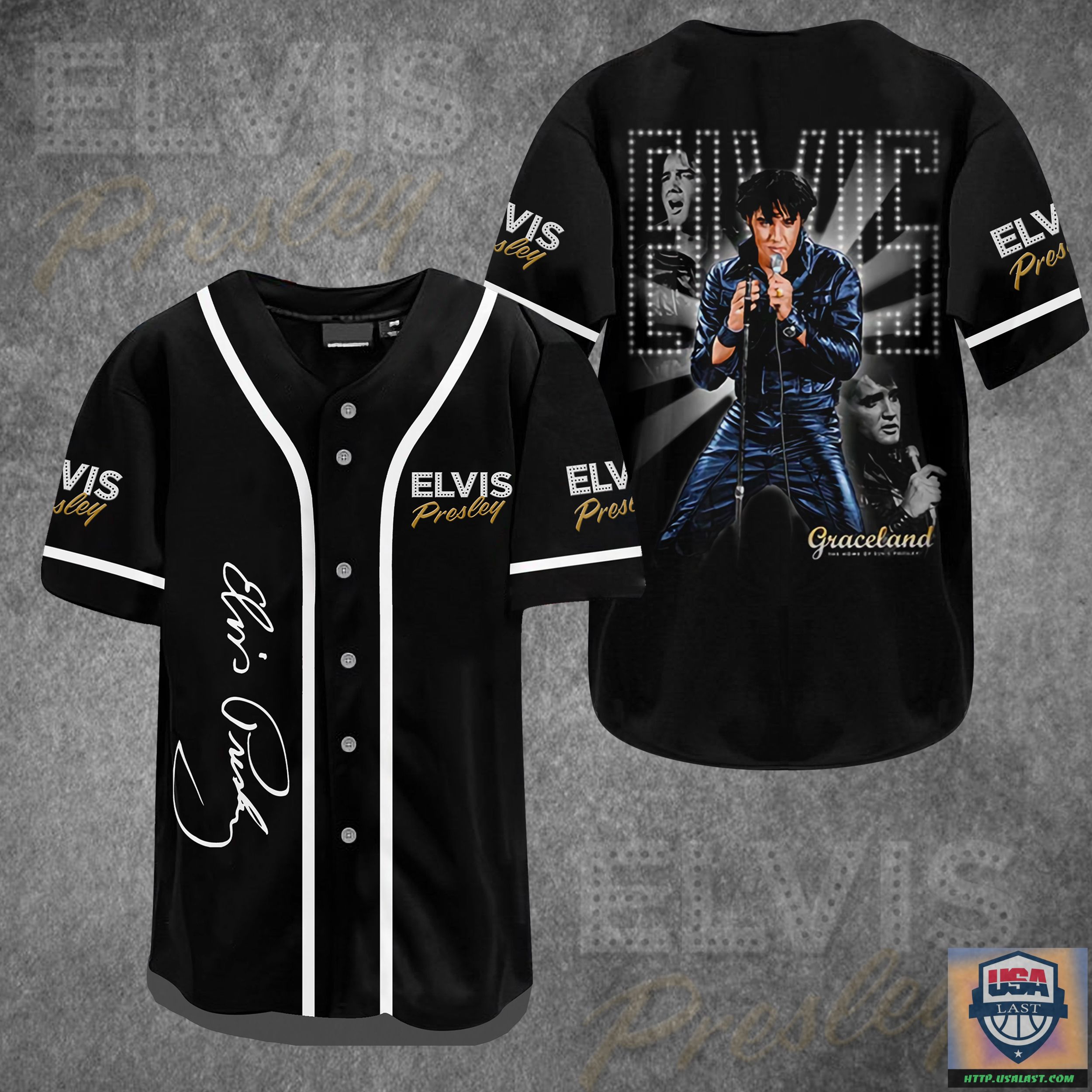 Elvis Presley Black Baseball Jersey Shirt – Usalast