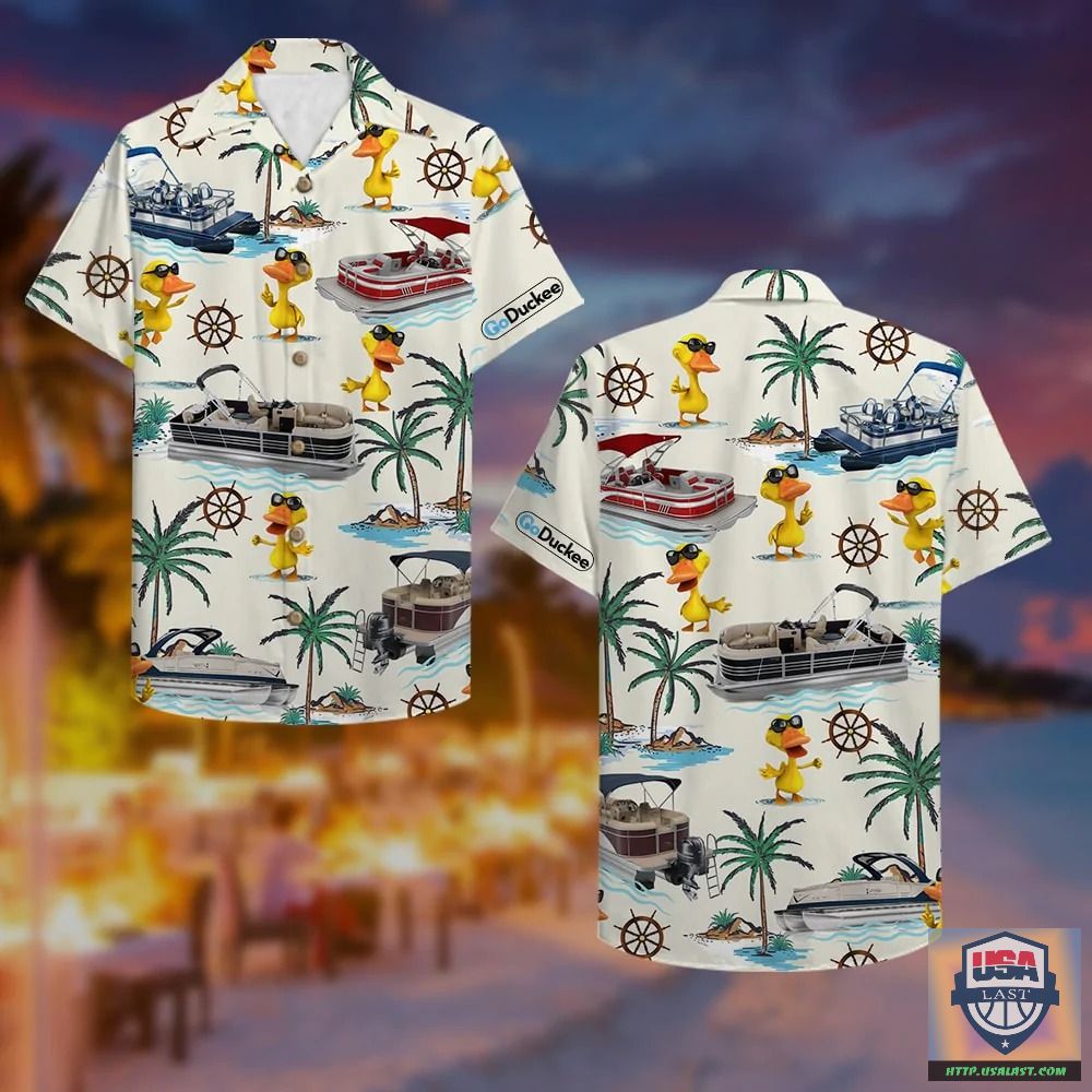 Cruising Duck And Pontoon Boat Hawaiian Shirt – Usalast