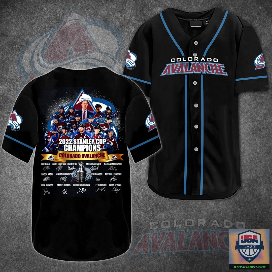 2022 Stanley Cup Champions Colorado Avalanche Player Signatures Baseball Jersey – Usalast