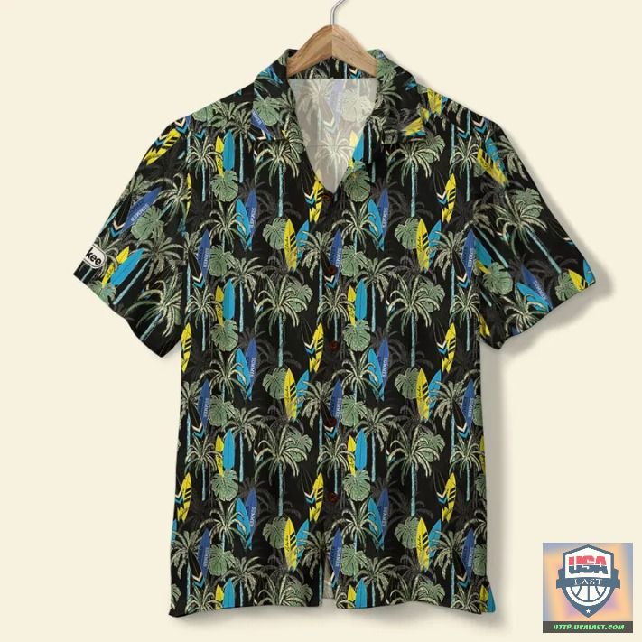 Surfing Palm Trees Pattern Hawaiian Shirt – Usalast