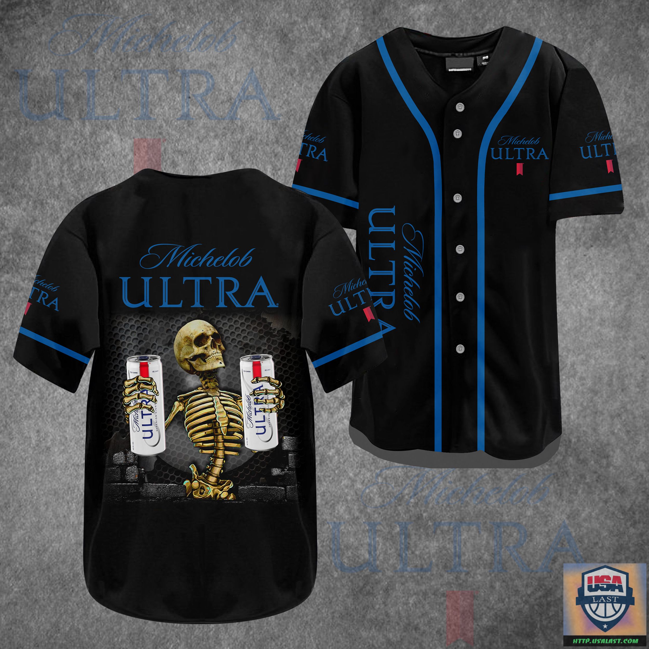 Michelob Ultra Skull Baseball Jersey Shirt – Usalast