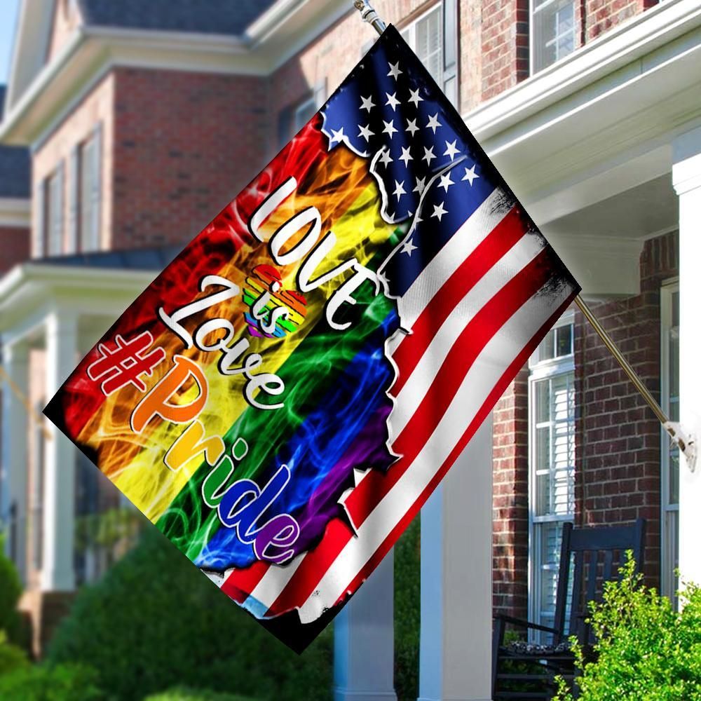 LGBT Love Is Love US Pride Colorful Hipple House Flag Garden Flag – Hothot